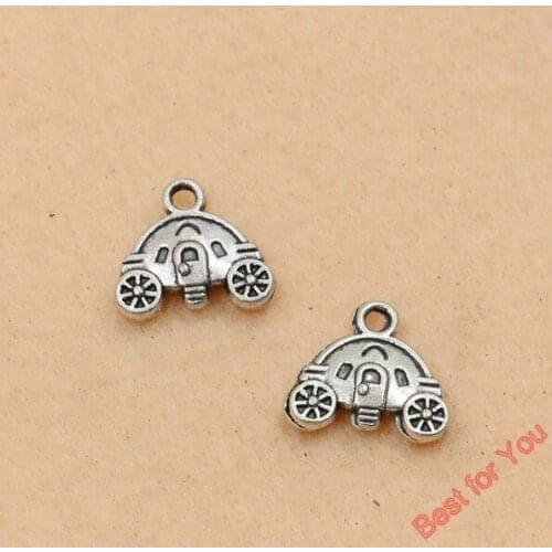 10pcs Antique Silver Tone Car Charms Pendants Jewelry Diy Accessories Jewelry Findings 14x15mm