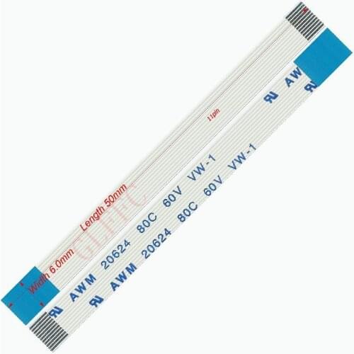 11pin 0.5pitch 50mm-1400mm B-type Flexible Flat Cable FFC awm 20624 ROHS for TTL LCD DVD Computer