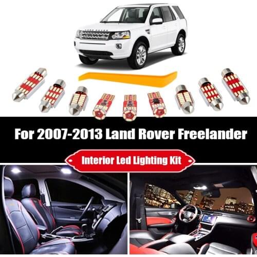 14pcs For 2007-2013 Land Rover Freelander 2 LR2 White Error Free LED Interior Reading Ceiling Light Package Kit Cargo Door Lamp