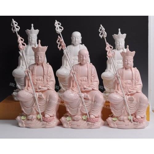 16 to 19 inches of white pink sitting on the lotus like Ksitigarbha Bodhisattva Ksitigarbha Buddha Dehua porcelain ceramic Po Sa