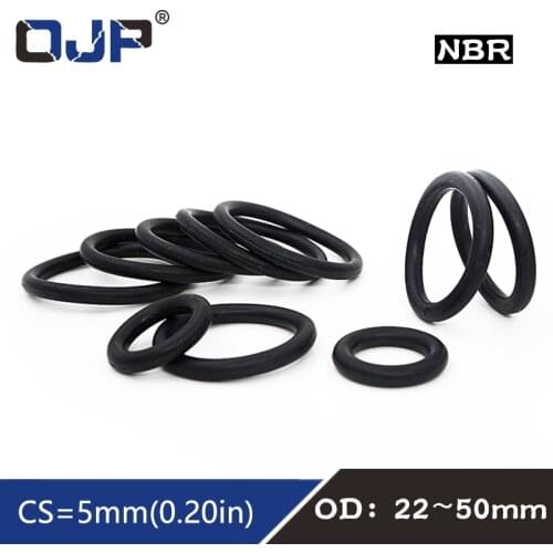 20PC/lot Rubber Ring NBR Sealing O-Ring CS5mm OD22/25/28/30/32/34/35/36/38/40/42/45/48/50mm Nitrile O Ring Seal Oring Gasket