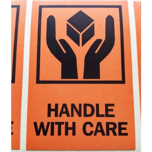 200pcs/lot 51x76mm HANDLE WITH CARE self-adhesive Shipping Label Sticker, Item No. SL01
