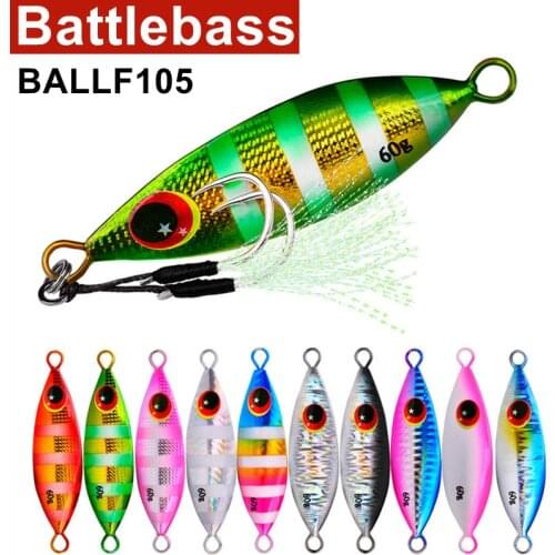 2021 BATTLEBASS Metal Jig Spoon Lure 10G 20G 30G 40G 60G Artificial Bait Shore Slow Jigging Super Hard Lead Bass Fishing Tackle