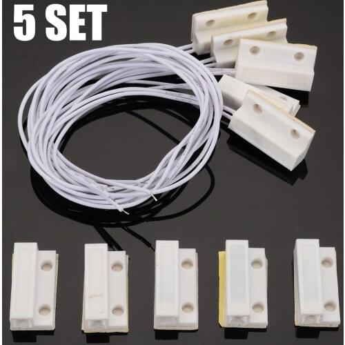 5 Set Recessed Wired Door Magnet Door Window Contact Wire Magnetic Switch Sensor For Home Alarm System