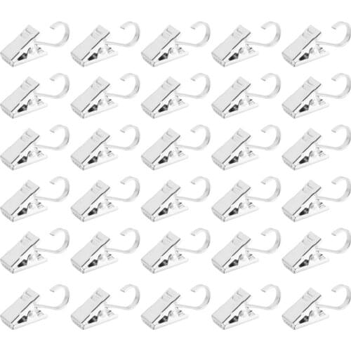 GTBL 50PCS Stainless Steel Clips Hooks Clip Rings Metal Curtain Clips for Photos, DIY Crafts
