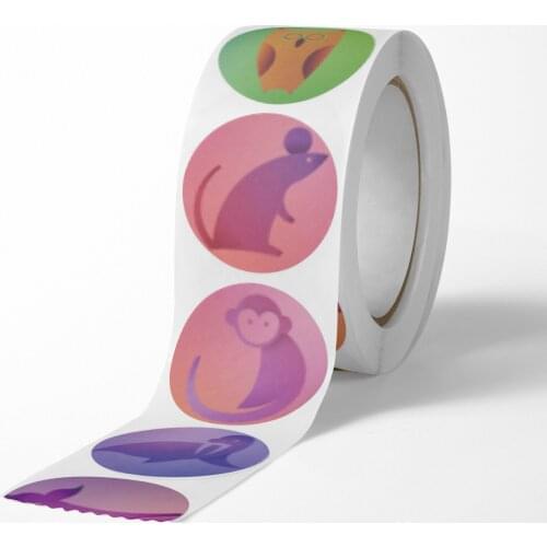 500pcs 1inch 8 Style Animals Owl Monkey Thank You Stickers seal label handmade scrapbooking Envelope stationery sticker