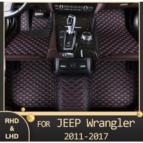 MIDOON Car floor mats for Jeep Wrangler(FOUR DOOR)2011 2012 2013 2014 2015 2016 2017 Custom auto foot Pads automobile