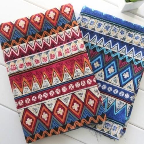 50*140cm Bohemian Vintage Fabric Line furniture cover chair backgroud table cloth hand sewing supply gloves colorful line fabric