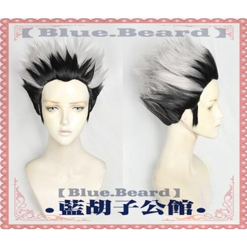 Bokuto Koutarou Kotaru Haikyuu Gray Black Mixed Short Heat Resistant Synthetic Hair Halloween Party Role Play Cosplay + Wig Cap