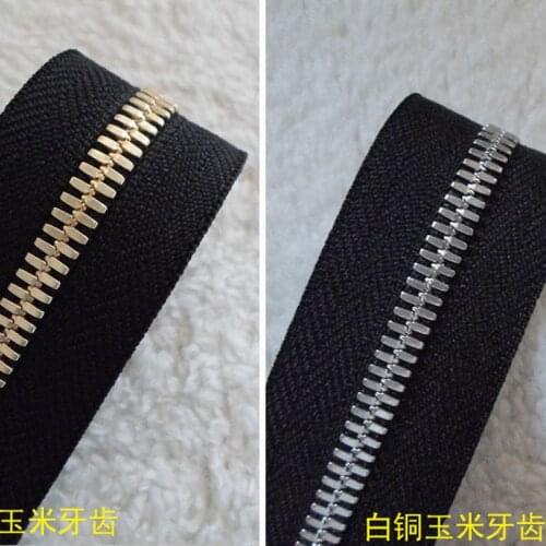 10m/lot Luxury 3# 5# Ykk Continuous Metal Zipper Chain Acorn Tape Two-way Copper Slider Stopper Leather Handbag Box Craft Diy