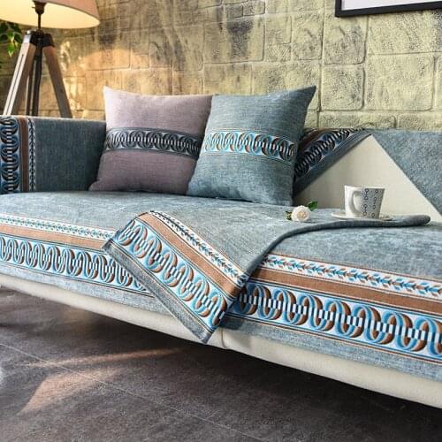 Nordic Chenille Couch Cover 3 Seater Decorative Sectional Sofa Covers Slipcover Living Room Loveseat Armchair Cover Sofa Cushion