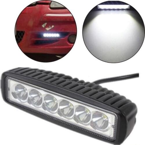 For J/EEP 12 volt 4x4 truck offroad car LED work Light Bar 2pcs 6 Inch Spot single row 18W