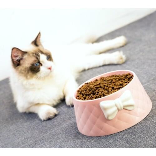 Pet Dog Feeding Food Bowls Puppy Lovely Bowknot Feeder Dish Bowel Bow Cat Bowl pet supplies pet water bottle dog stuff