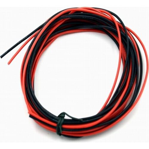 22 Gauge Electrical Wire [3 m Black And 3 m Red] Flexible Silicone Wire of Tinned Copper Wire, solder through quickly
