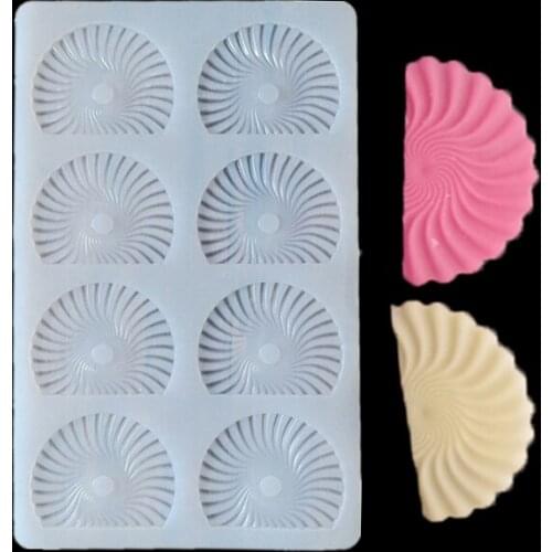 Fan-shaped silicone mold chinese cake mold DIY chocolate mold cake decoration accessories kitchen baking tools KLM