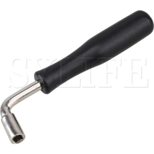 Chinese Guzheng Tuner Spanner L-shape Tuning Wrench Convenient Carry Tool Black Wood color