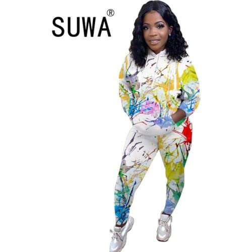 Two Piece Set Outfits Autumn Womens Tracksuit Oversized Hoodie And Pants Casual Sport Suit Winter 2 Piece Woman Set