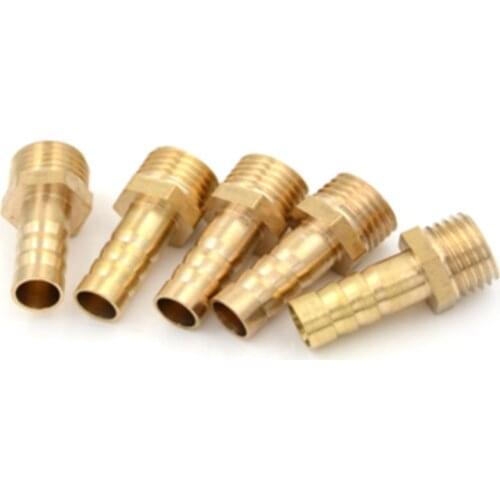 Brass Pipe Fitting 4mm 6mm 8mm 10mm 12mm 19mm Hose Barb Tail 1/8" 1/4" 1/2" 3/8" BSP Male Connector Joint Copper Coupler Adapter