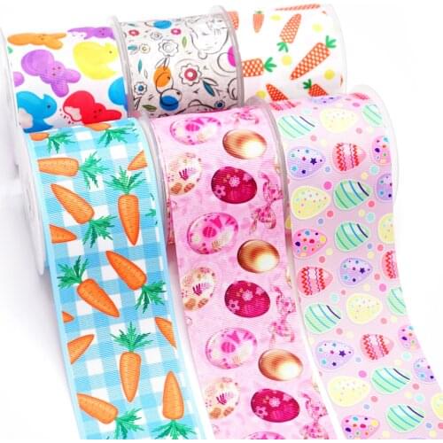 10 Yards 1.5" 38MM Easter Printed Ribbon For Hair Bows DIY Crafts Handmade Accessories 49807