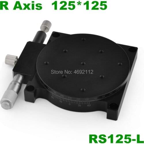 RS125-L R Axis 125MM Manual 360 Degree Rotary Sliding Table Micrometer Precision Displacement Angle Adjust Platform Optical