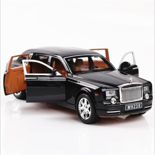 Alloy car model 1:24 phantom car model boy audio visual toy car six door car toy childrens birthday gift