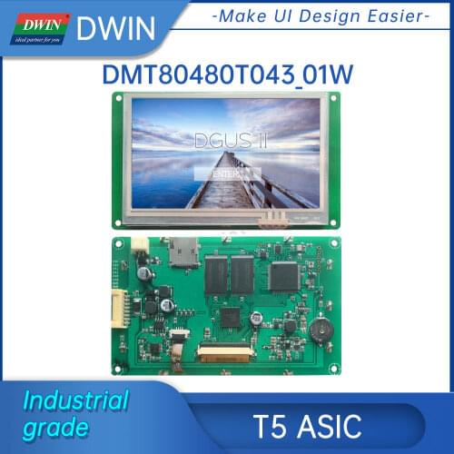 DWIN 4.3 Inch TFT LCD Touch Panel Module Smart 800*480 LCM UART Serial 65K Color TN High Standard T5 CTP/RTP HMI