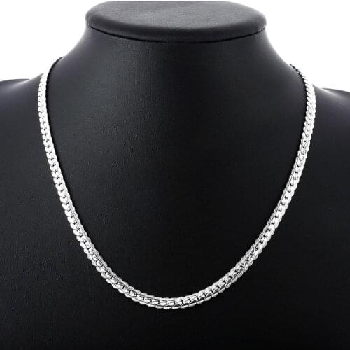 Silver color 10 mm 22 "24" Mens Figaro chain necklace for men Silver color M925 jewelry large necklace