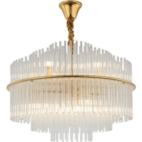New Modern G9 Led Bulb Crystal Chandeliers for Livingroom Bedroom Transparent Glass Rod lustres de teto ceiling chandelier Large