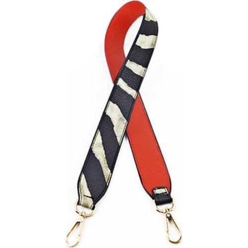 Fresh Striped Shoulder Strap Accessories Pu Leather Handbag Straps Replacement Bag Handles Long Shoulder Belt High Quallity