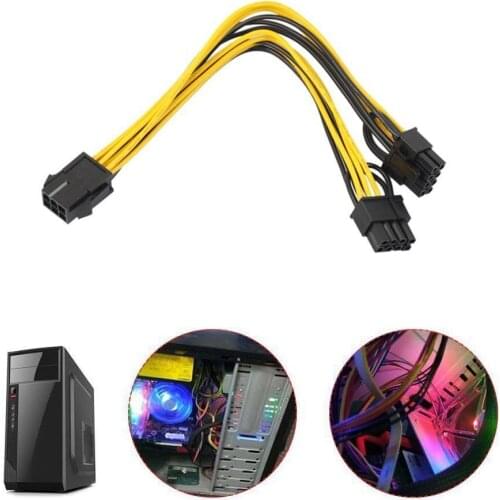 PCI-Express PCIE 8 Pin to Dual 8 (6 2) Pin VGA Graphic Video Card Adapter Power Supply Cable 20cm