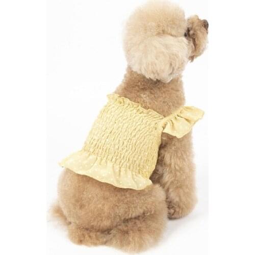 Pet Princess Skirt Dress Girl Puppy Clothes Little Chiffon Navel Dress Short Sling Teddy Than Pet Vest Clothes