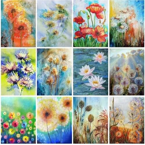 Full Square/round 5D Diy Diamond Painting Scenery Flowers Embroidery Abstract Flower Cross Stitch Rhinestone Mosaic Home Decor