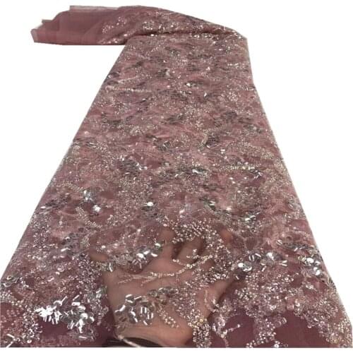 Latest Nigerian Sequins Laces Fabrics 2021 High Quality Lace Material French African Lace Fabric For Wedding Dress x67-1