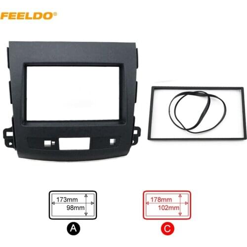 FEELDO Car Refitting DVD Frame Panel Dash Kit Fascia Radio Audio Frame for MITSUBISHI 08 OUTLANDER #MX5082