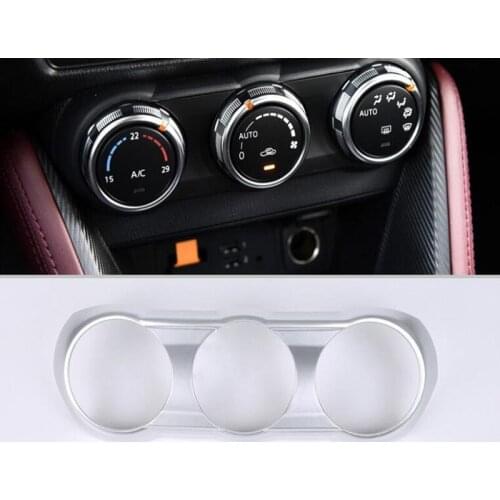For Mazda CX-3 2018 1PC ABS Chrome Car Air Conditioner Switch Knob Panel Cover Trim Moldings Car Styling Auto Accessories