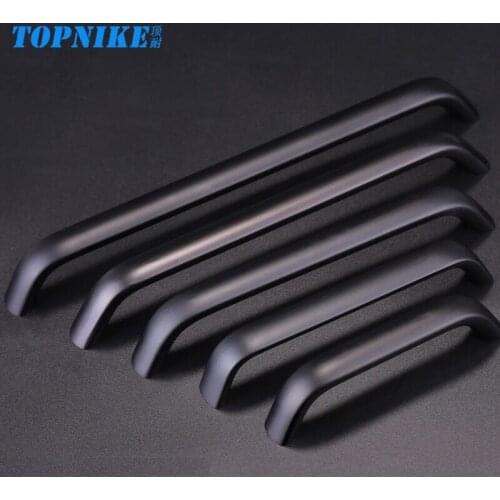 American style handle modern and simple wardrobe door cabinet door aluminum handle dumb black drawer furniture handle solid