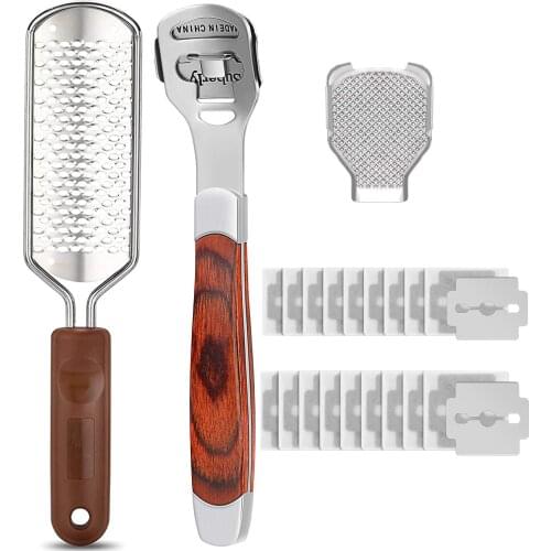 2 Pcs Professional Stainless Steel Callus Remover Foot File Scraper Pedicure Tools Dead dead skin remover for feet foot care