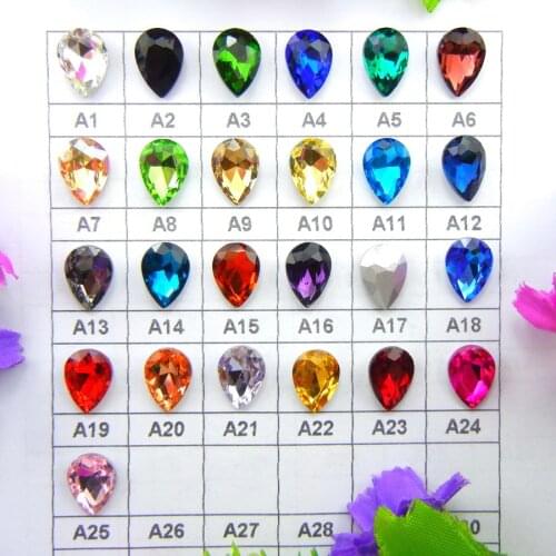 Glass Crystal 7 sizes nice colors Waterdrop water drop teardrop shape Glue on rhinestone beads handicraft Photo frame diy