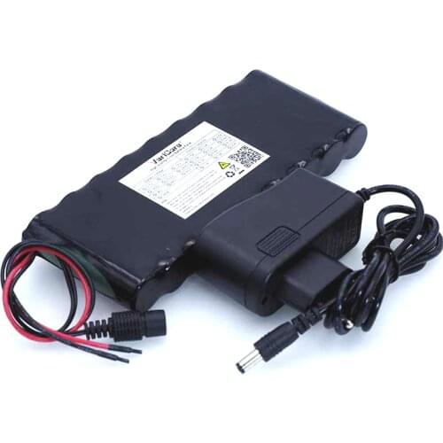 VariCore 12 v 9.8Ah 9800mAh 18650 Rechargeable Battery 12V Protection Board CCTV Monitor battery +12.6V 1A Charger