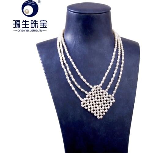 [YS] Purely Manual Preparation Freshness Necklace Jewelry Withe Genuine Natural Pearl Necklace 42cm