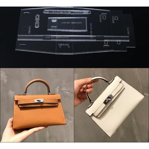 1set 2019 DIY leather craft Crossbody handbag sewing pattern Acrylic template 8*21.5*6cm