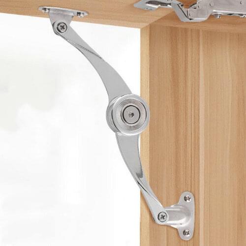 1pc Curved Machine Support Hydraulic Randomly Stop Hinges Kitchen Cabinet Door Adjustable Polish Hinge Furniture Lift Up Flap