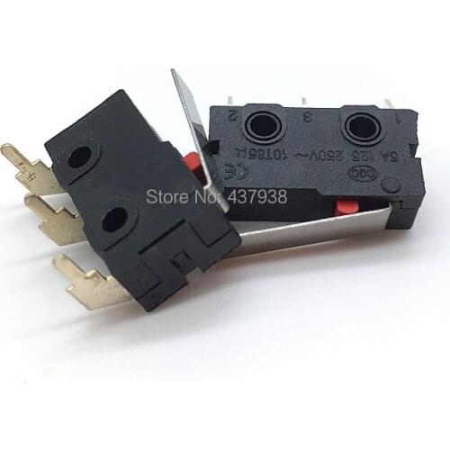 10pcs Limited Switch 3 Pin Right Angle NO NC 5A 250VAC Micro Switch KW12 With Lever 16MM