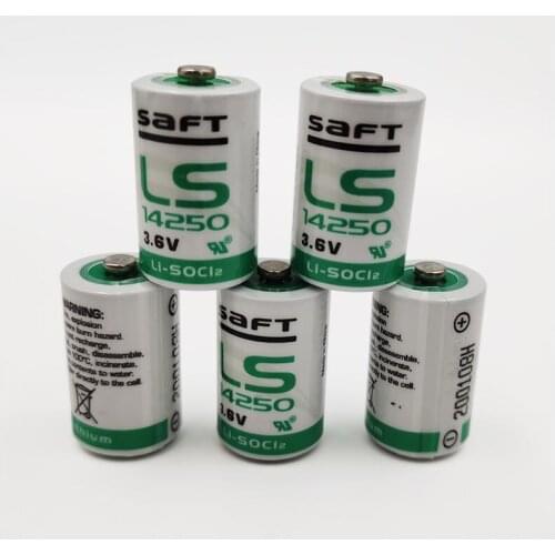 12pcs/lot SAFT LS14250 AA 3.6V 900mAh Thionyl Chloride Low Self-Discharge Battery PLC Industrial Lithium Batteries LS 14250