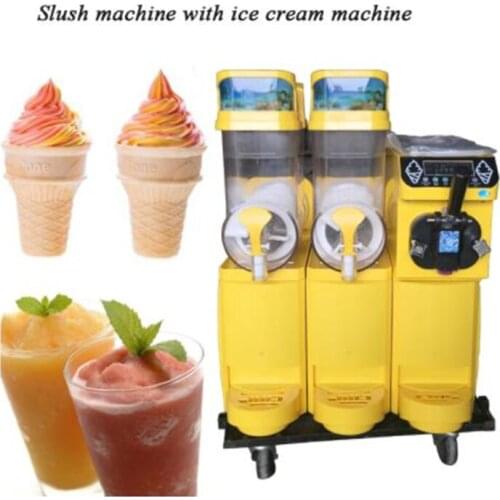 2019 popular yellow fry ice cream machine soft ice cream machine with ice slush machine for sale