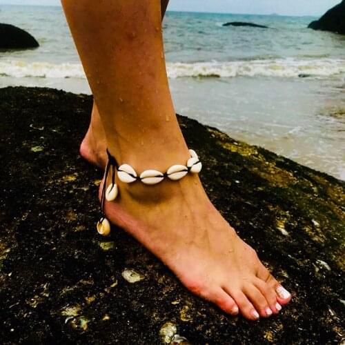 2021 Bohemian Anklets for Women Natural Shell Foot Jewelry Summer Beach Barefoot Bracelet Ankle on Leg Strap Accessories