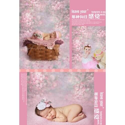 5ft*7ft Photography Backdrops Spring Pink Hazy Newborn Photography Background Fabric Studio Backdrops Vintage Backgrounds