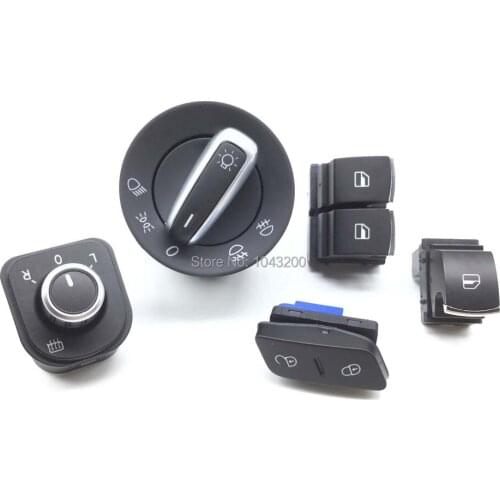 5ND941431A Window Mirror Headlight Door Control Switch For VW Passat B6 Golf MK5 6 R32 GTI MK5 Rabbit Tiguan 5K3959857 1K0962125