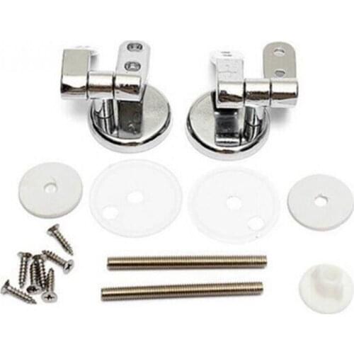 Promotion! Alloy Replacement Toilet Seat Hinges Mountings Set Chrome with Fittings Screws For Toilet Accessories