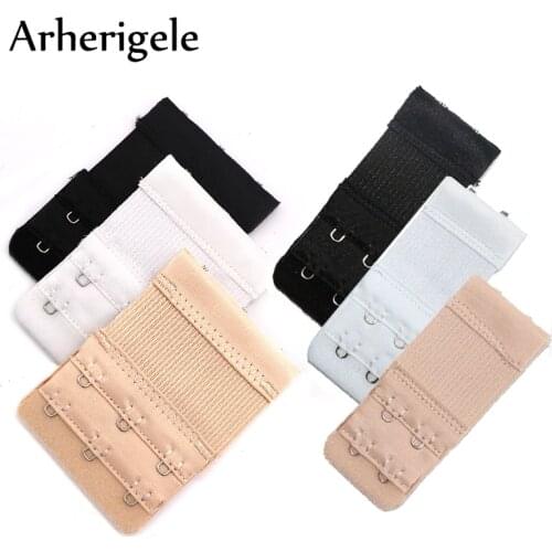 Arherigele 3pcs Bra Extender Strap 1/2/3 Hook Bra Extension Ajustable Intimates Lengthened Bra Hook Buckle Women Bra Accessories